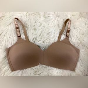 Warners Women Beige Nude No Side Effects Wire Free Contour Bra Style 1056 Sz 36D